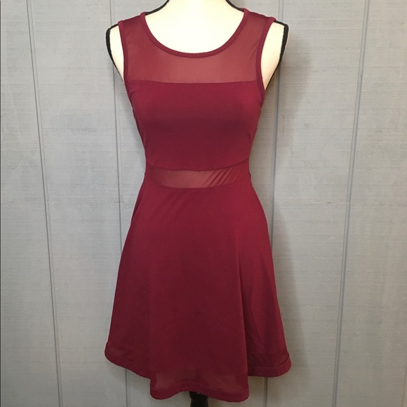 Express Dresses & Skirts - Express Little Red Dress with Mesh Cut Outs Small